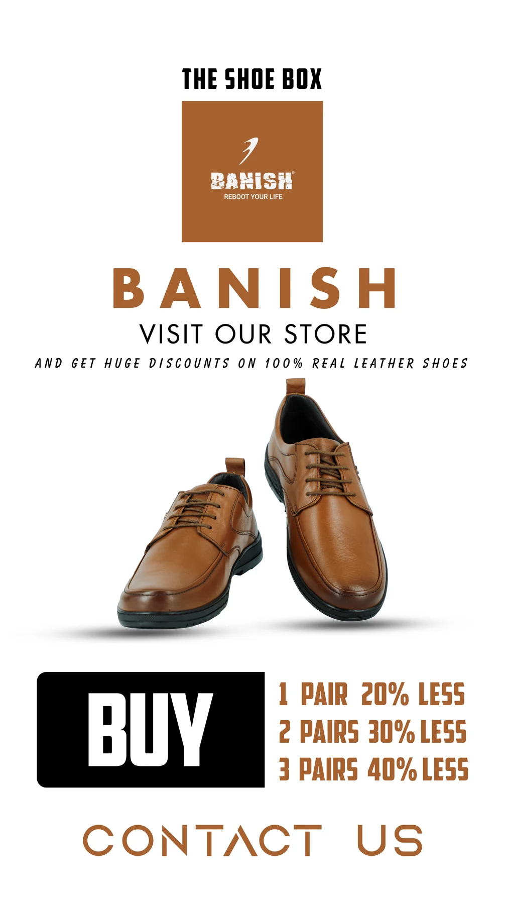 Banish footwear offer creative featuring brown leather shoes