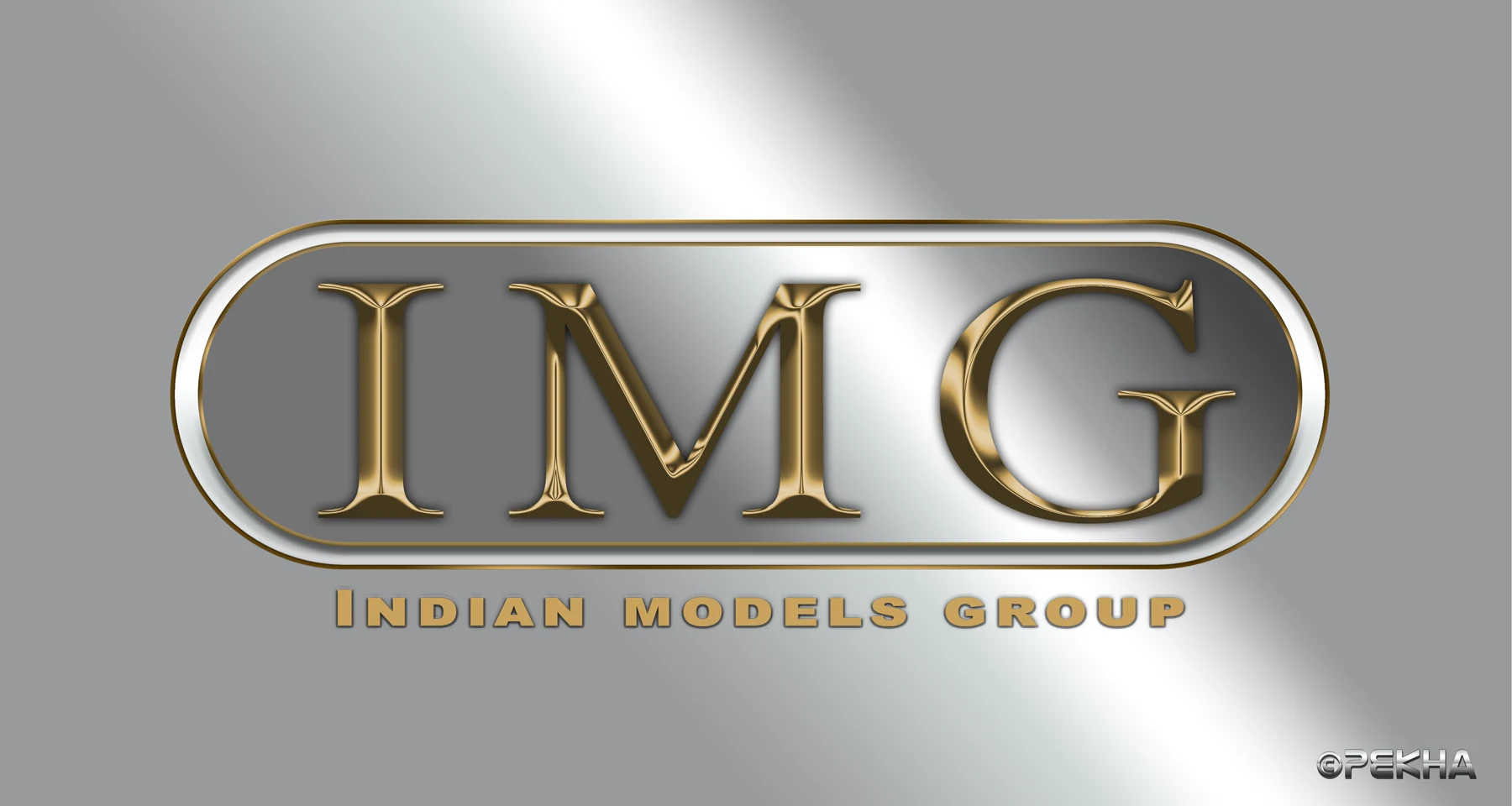 Indian Models Group logo in metallic gold lettering