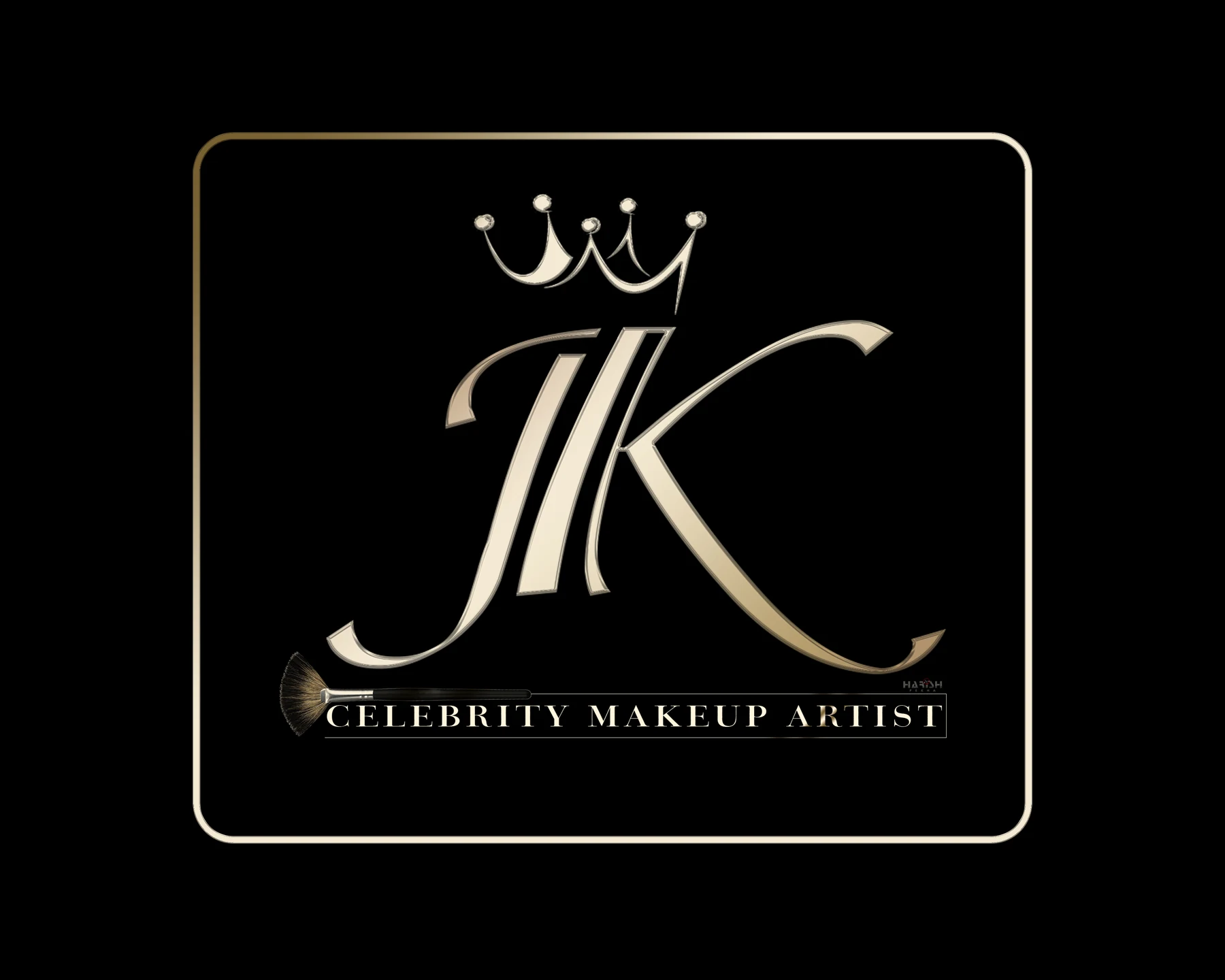 Black and gold identity for a celebrity makeup artist