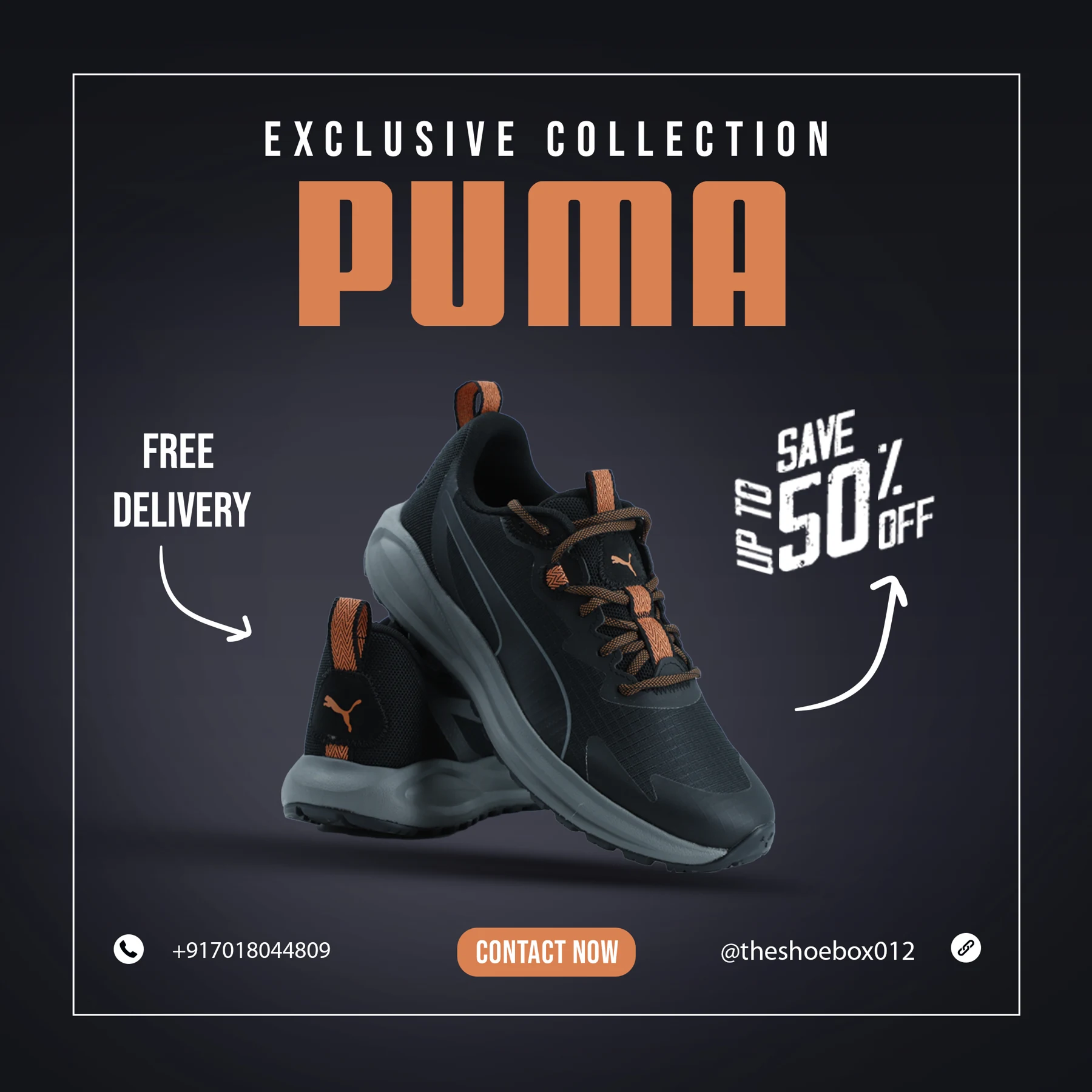 Dark sneaker campaign poster for an exclusive collection